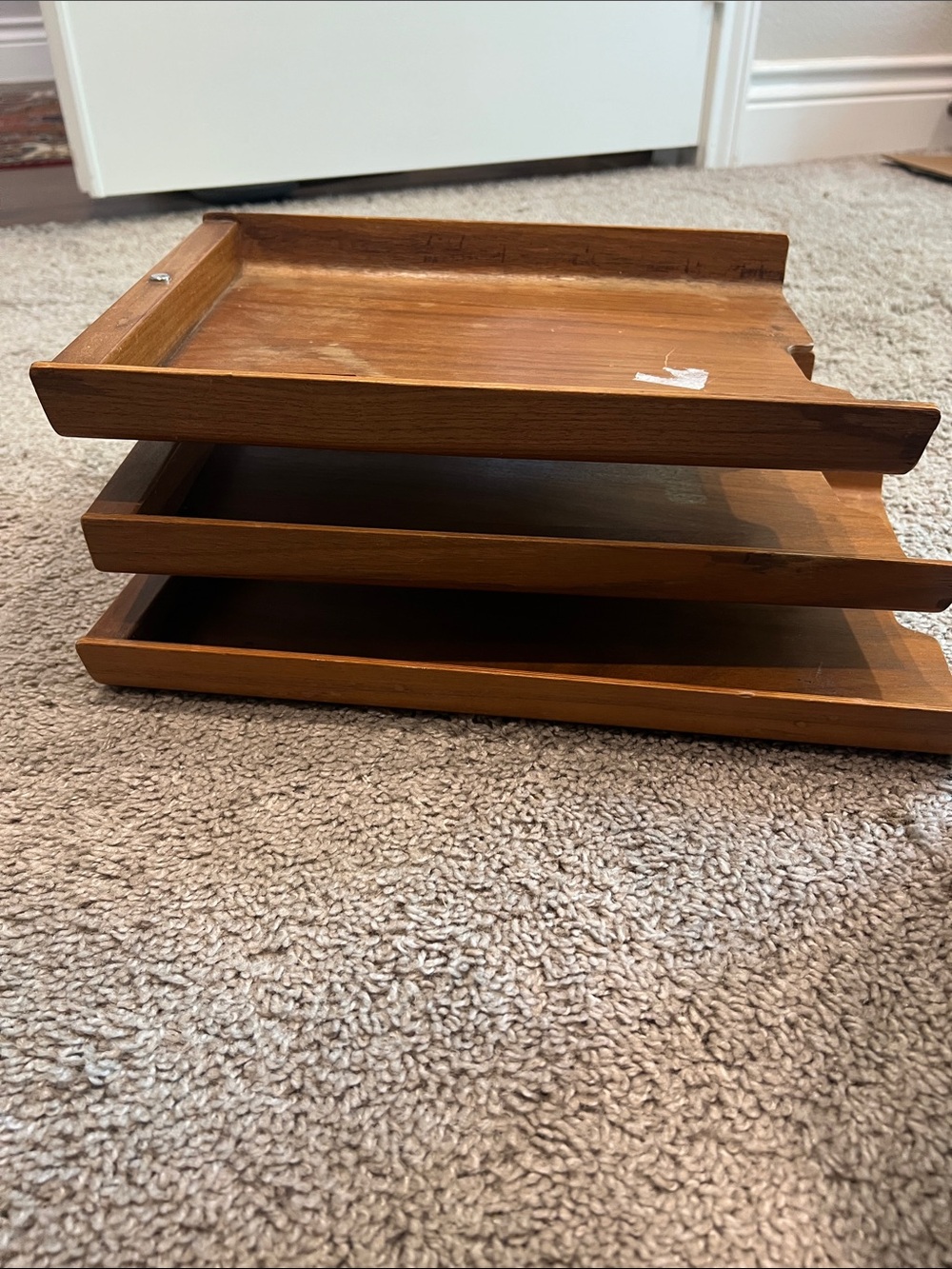Wooden 3-Tier Stackable Desk Tray - Brown